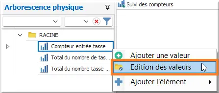 Édition des valeurs